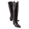 Brown Knee High Crocodile Boots TU-022