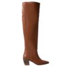 Brown Low Heel Boots for Women Above Knee High