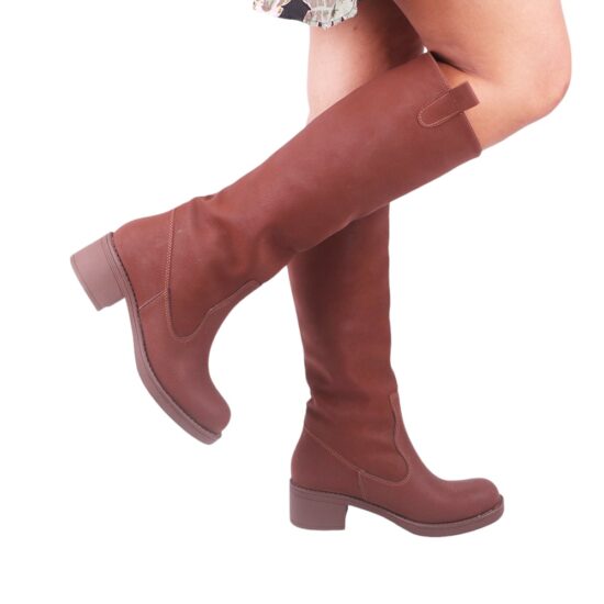 Chocolate Low Heel Casual Boots for Women TU-017