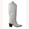 Gray Chunky Heel Cowgirl Boots for Women TU-01