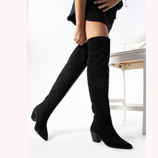 Suede Low Heel Boots for Women Above Knee High TU-02