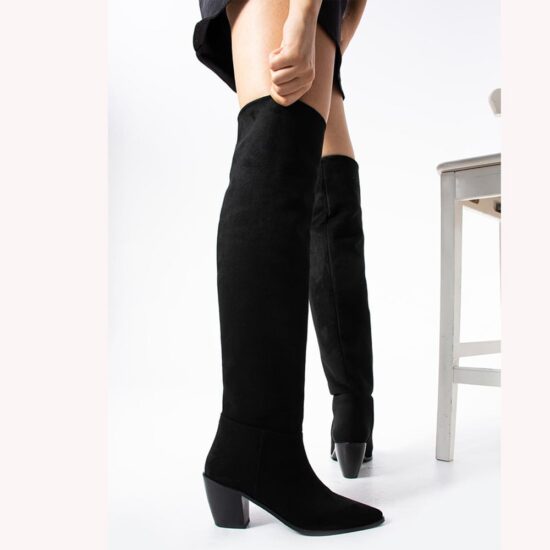 Suede Low Heel Boots for Women Above Knee High TU-02