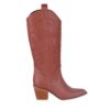 Tan Embroidered Low Heel Boot for Ladies TU-06