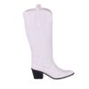 White Embroidered Boots Knee Length TU-08